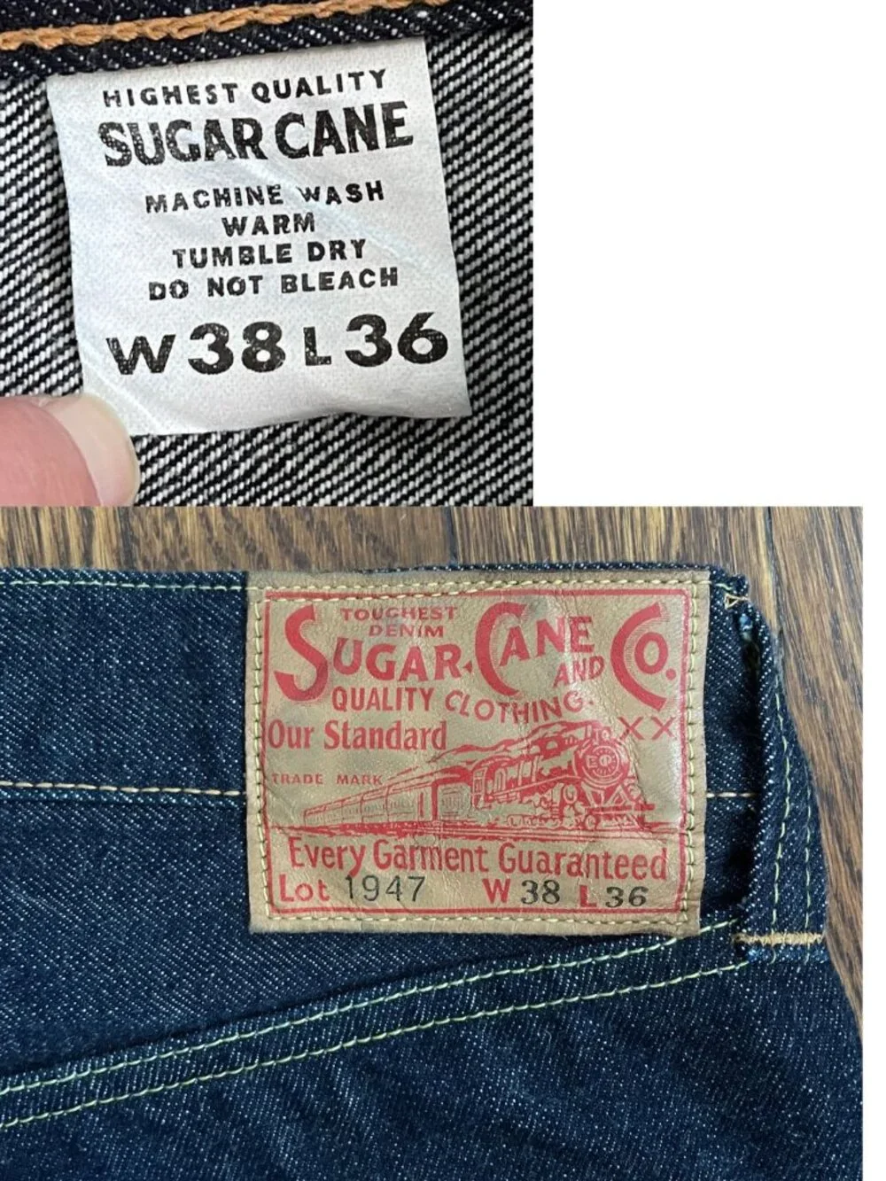 NWOT Sugar Cane Lot 1947 Japanese Selvedge Denim Jeans Men's 38 Dark Wash